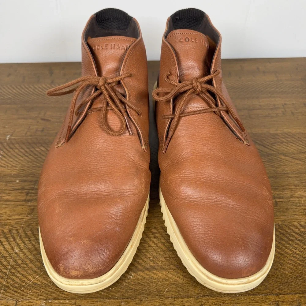Cole‎ Haan Chukka Boots Mens 12W Brown Grand+ Leather Casual Comfort Shoes